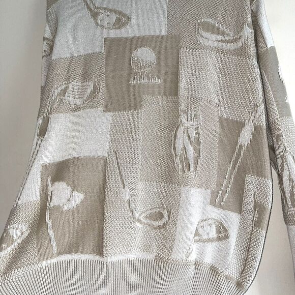 Cypress Links Golf Clubs Sweater Mens XL Top Raised Knit Long Sleeve Tan Neutral - Picture 3 of 9